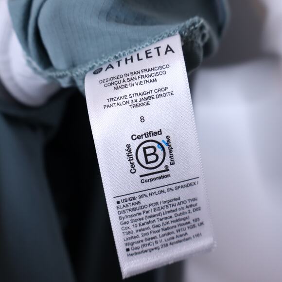 ATHLETA Trekkie Straight Crop Pant Minimalist Grey Lightweight Casual Women's 8 - Picture 11 of 12